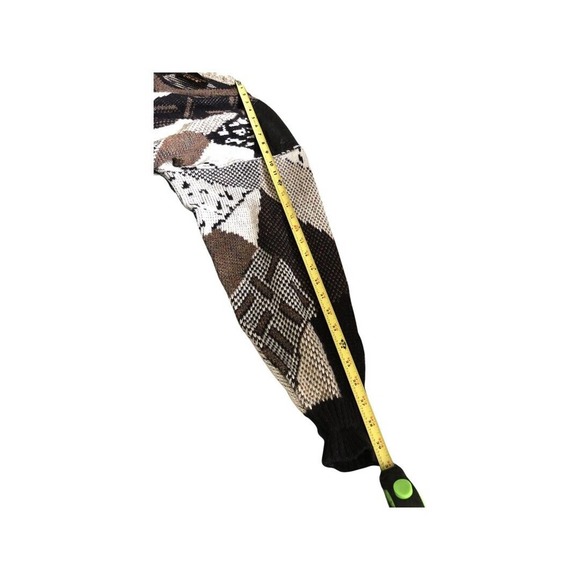 Vintage Uniform Code Geometric Knit Sweater Size S With Leather Patches - Picture 15 of 16